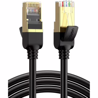 Патч-корд 1м, F/FTP cat 7 RJ-45 black Ugreen (U_11268)