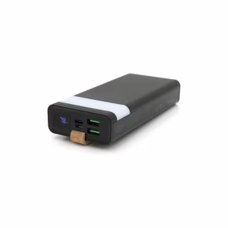 Батарея універсальна XO 20000mAh, PD/20W, QC/22.5W, flashlight, Micro-USB, Type-C, USB-A*2, black (XO-PR129 / 29303)
