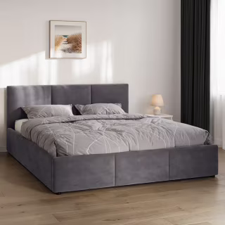 Двуспальная мягкая кровать Jana NELA 140х200 см с подъемным механизмом и нишей для белья