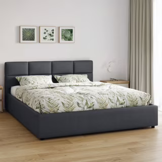 Кровать двуспальная Jana Mika 160х200 см Графит (Рогожка)