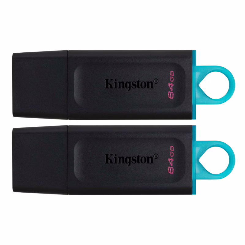 USB флеш накопитель Kingston 2x64GB DT Exodia Black+Blue USB 3.2 (в Блістері 2шт) (DTX/64GB-2P)