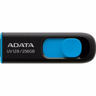 USB флеш накопичувач ADATA 256GB UV128 Black/Blue USB 3.2 (AUV128-256G-RBE)