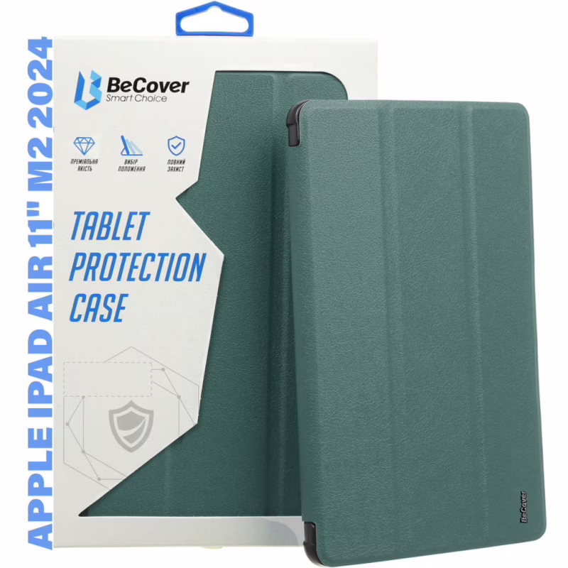 Чехол для планшета BeCover Tri Fold Hard Apple iPad Air 11" M2/M3 (2024/2025) Dark Green (711414)