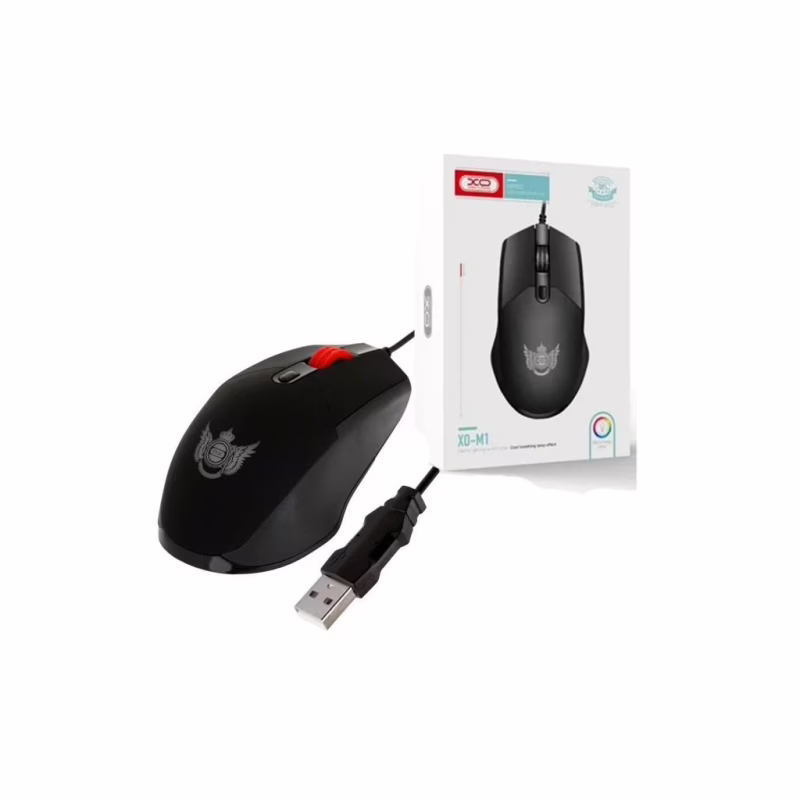 Мышка XO M1 RGB USB Black (XO-M1-BK)
