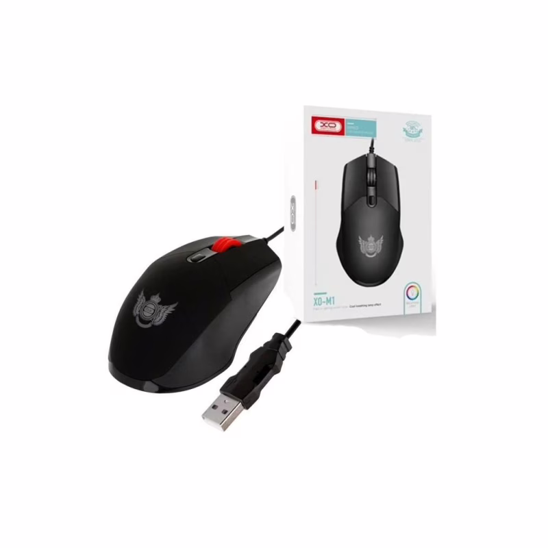 Мышка XO M1 RGB USB Black (XO-M1-BK)