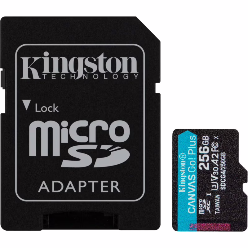 Карта пам'яті Kingston 256GB microSDXC сlass 10 UHS-I U3 V30 A2 Canvas Go Plus G4 (SDCG4/256GB)