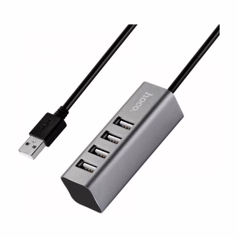 Концентратор HOCO USB 2.0 to 4xUSB Line machine HB1 Tarnish (6957531038139)