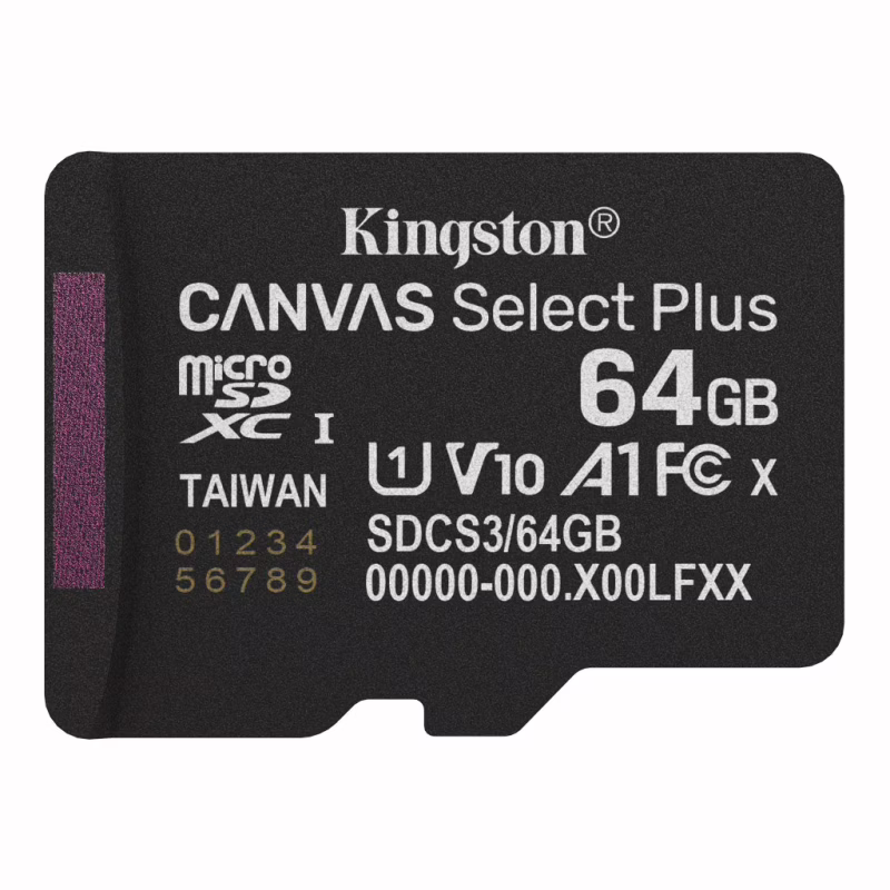 Карта пам'яті Kingston 64GB microSDXC class 10 UHS-I V10 A1 Canvas Select Plus (SDCS3/64GBSP)