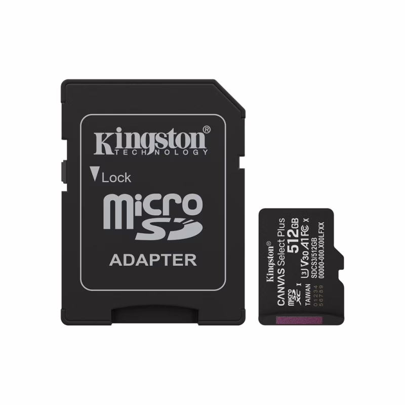 Карта памяти Kingston 512GB microSDXC class 10 UHS-I U3 V30 A1 Canvas Select Plus (SDCS3/512GB)