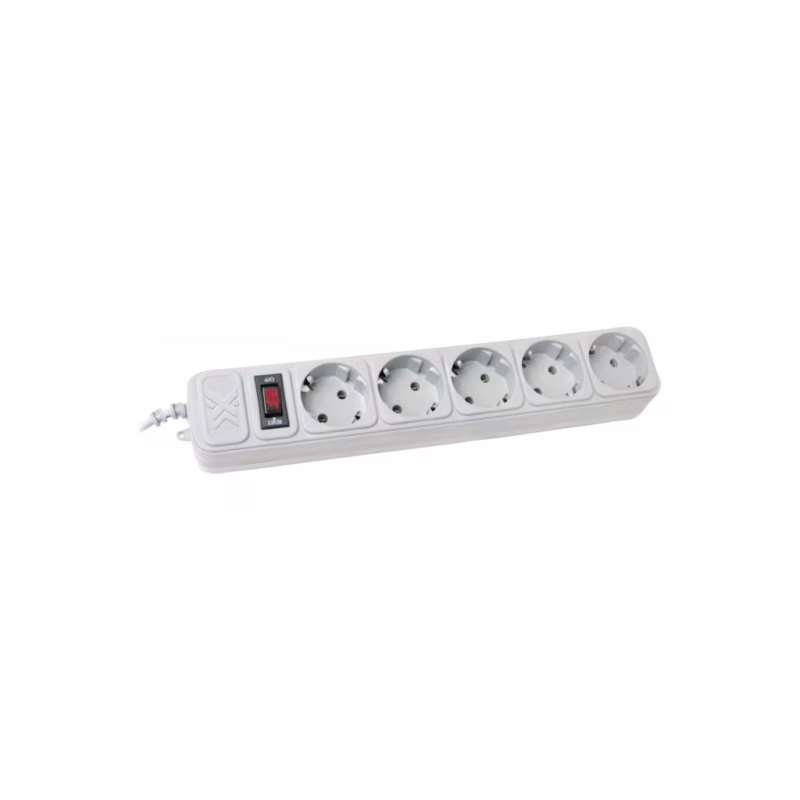 Сетевой фильтр питания Maxxter SPM5-G-6G серый 1,8 м кабель, 5 розеток (SPM5-G-6G)