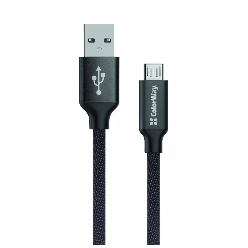 Дата кабель USB 2.0 AM to Micro 5P 1.0m black ColorWay (CW-CBUM002-BK)