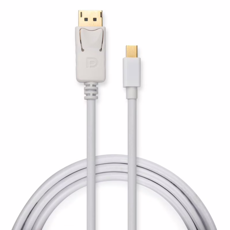 Кабель мультимедійний miniDisplayPort M to Display Port M 1.8m 4K white Vinga (VCPMDPDP1.8WH)