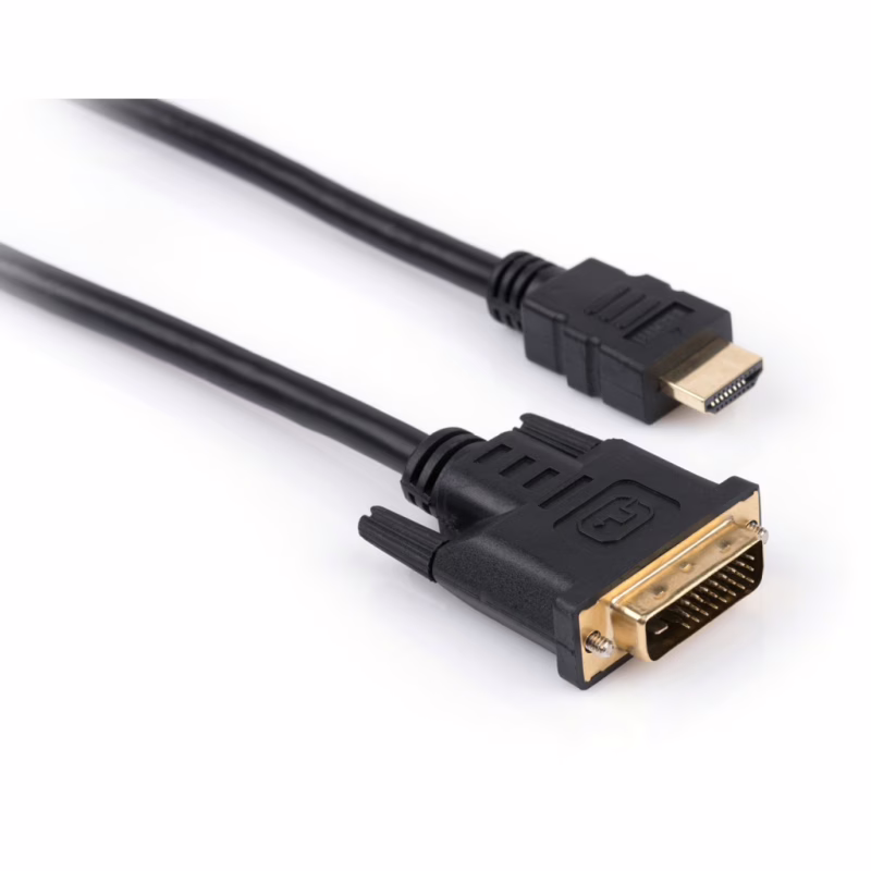 Кабель мультимедийный HDMI M to DVI M 5.0m 24+1pin Vinga (VCPHDMIDVI5)