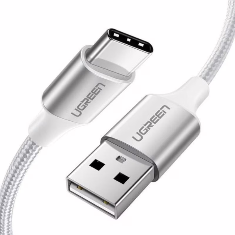 Дата кабель USB 2.0 AM to USB-C 1.0m aluminum braid US288 white Ugreen (60131)