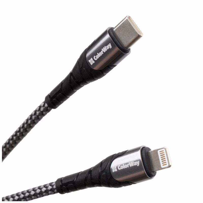 Дата кабель USB-C to Lightning 1.0m ColorWay (CW-CBPDCL033-GR)