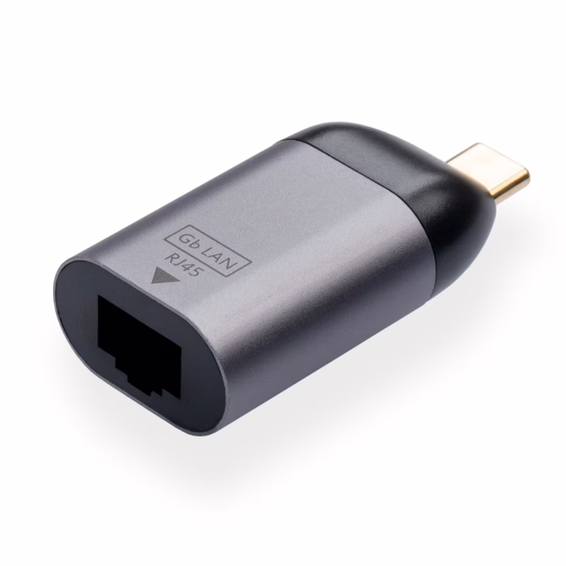 Переходник USB-C to RJ45 Ethernet 1000Mbps compact Vinga (VCPATCLGBC)