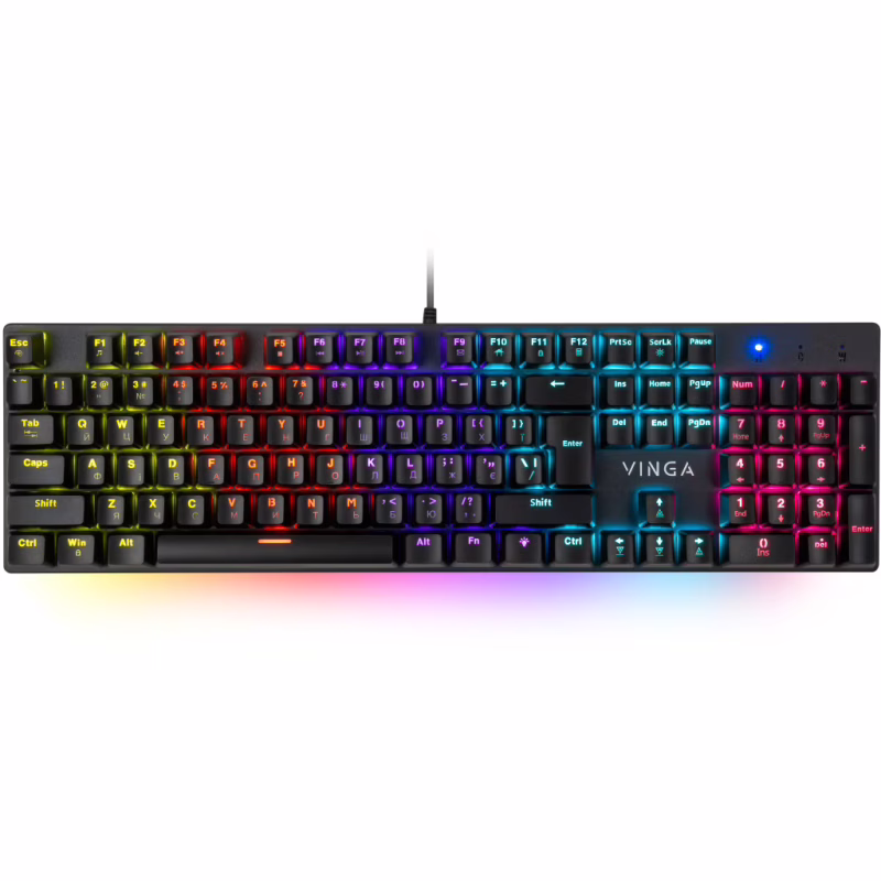 Клавиатура Vinga KBGM-100 LED Blue Switch USB Black (KBGM-100 Black)