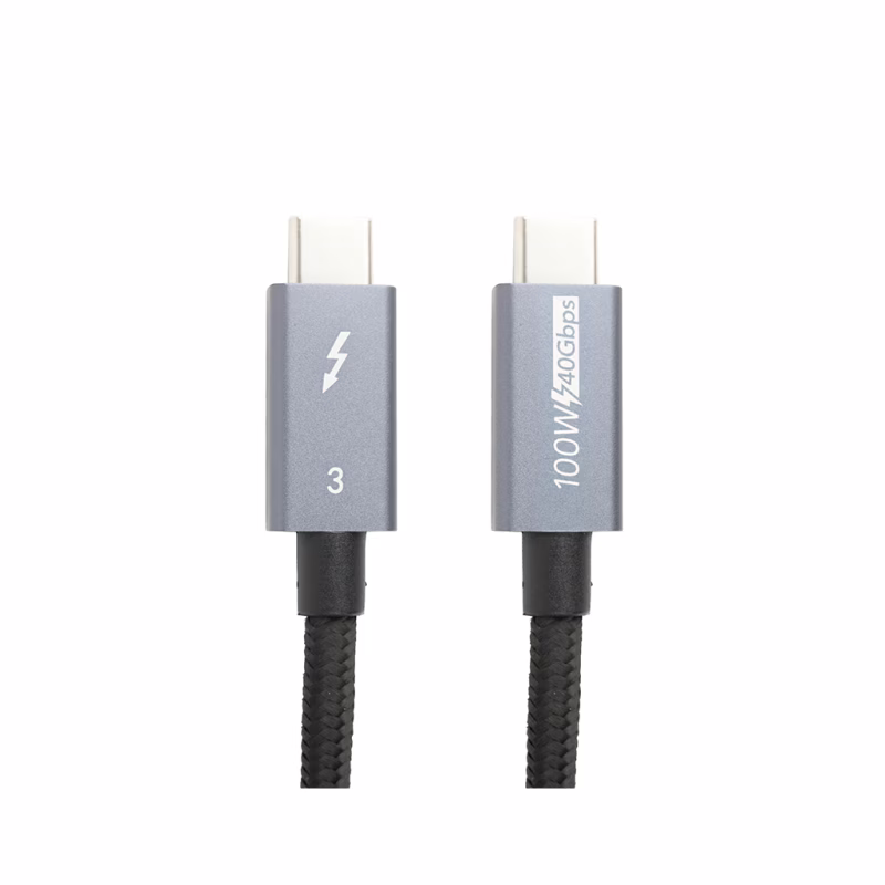 Дата кабель USB-C to USB-C 1.0m Thunderbolt 3 40Gbps, 100W, 20V/ 5A, 4K/ PowerPlant (CA913336)