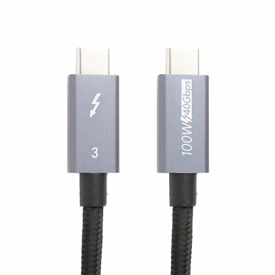 Дата кабель USB-C to USB-C 2.0m Thunderbolt 3 40Gbps, 100W, 20V/ 5A, 4K/ PowerPlant (CA913343)