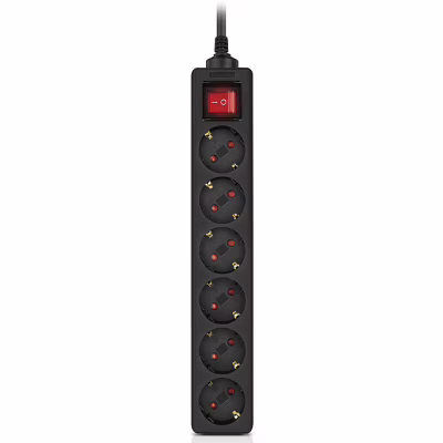Сетевой фильтр питания REAL-EL RS-6 Protect M 1.8m, black (EL122300032)