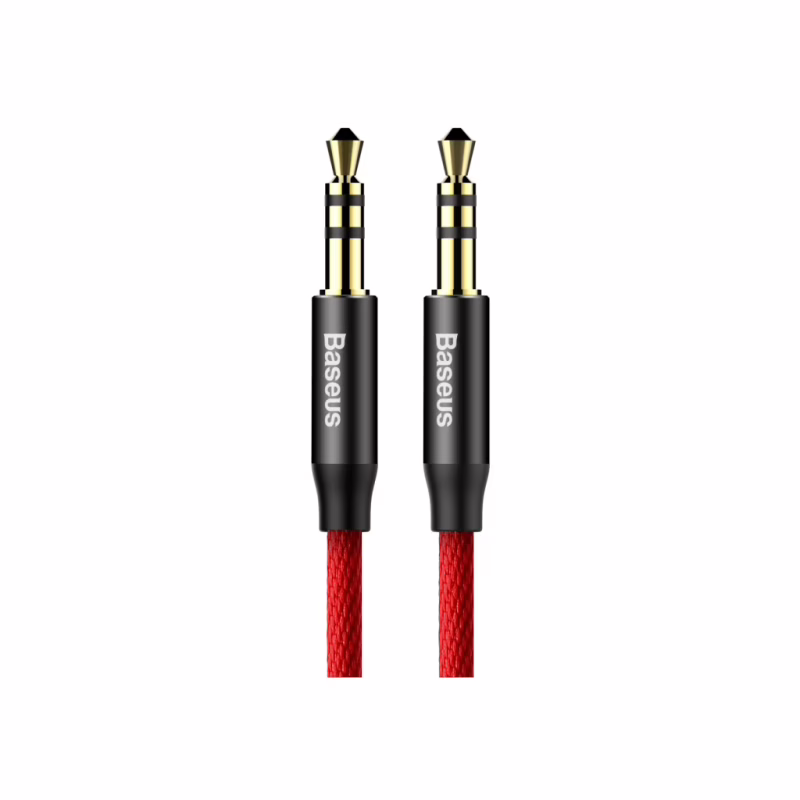 Кабель мультимедийный 3.5mm M to 3.5mm M 1.0m red-black Baseus (CAM30-B91)