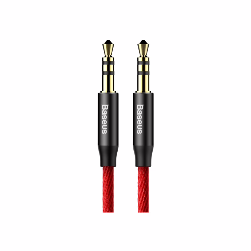 Кабель мультимедийный 3.5mm M to 3.5mm M 1.0m red-black Baseus (CAM30-B91)