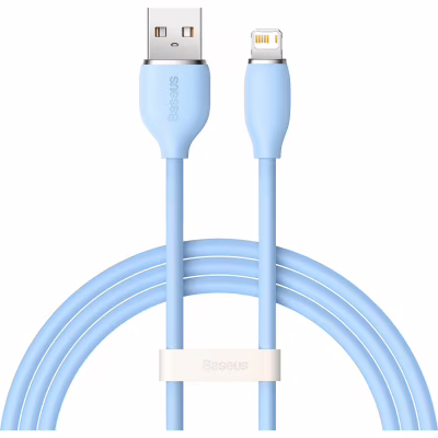 Дата кабель USB 2.0 AM to Lightning 1.2m 2.4A Jelly Liquid Silica Gel Blue Baseus (CAGD000003)