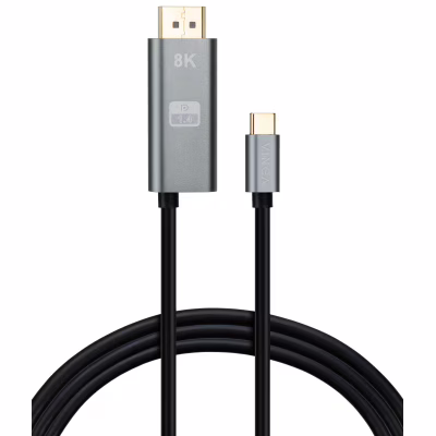 Кабель мультимедійний USB-C to DisplayPort M 1.5m v1.4 8K60Hz PD 100W port Vinga (VCPVCCD1415PD)