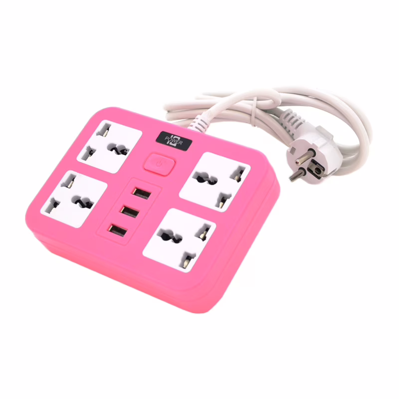 Сетевой фильтр питания Voltronic TВ-Т15, 4роз, 3*USB Pink (ТВ-Т15-Pink)