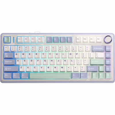 Клавіатура Aula F75 Gasket Greywood V3 switch Hot-Swap PBT Wireless/Bluetooth/USB White (6948391208640)