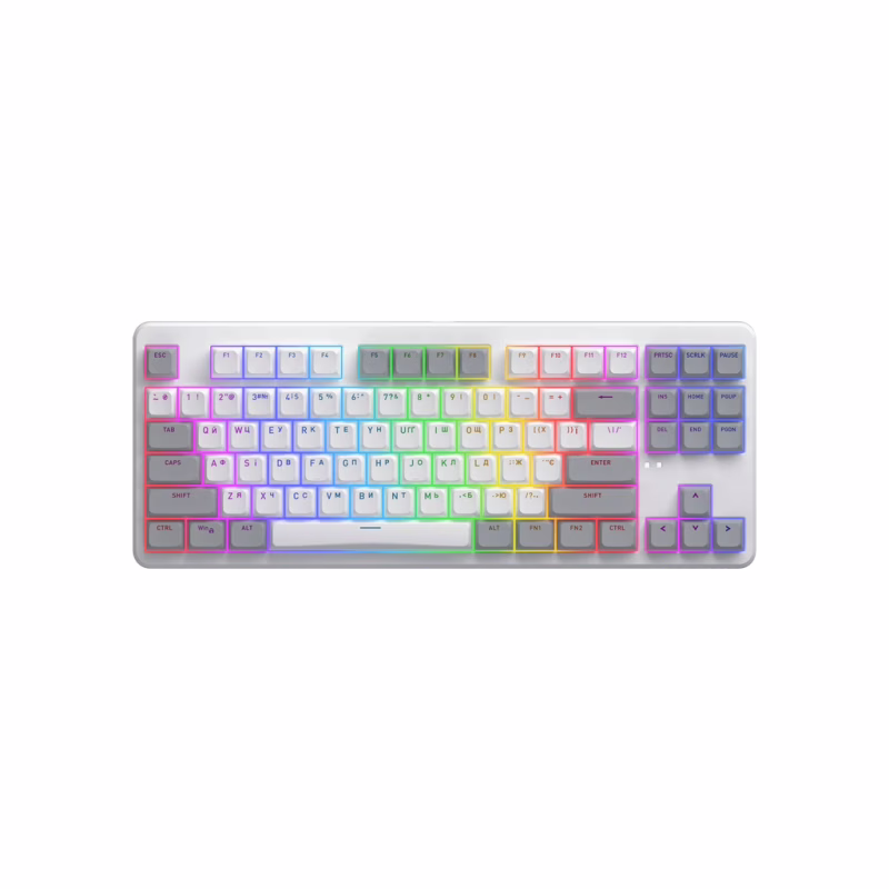 Клавіатура Hator Rockfall 3 Mecha TKL QMK/VIA Orange Wireless White (HTK851UA)