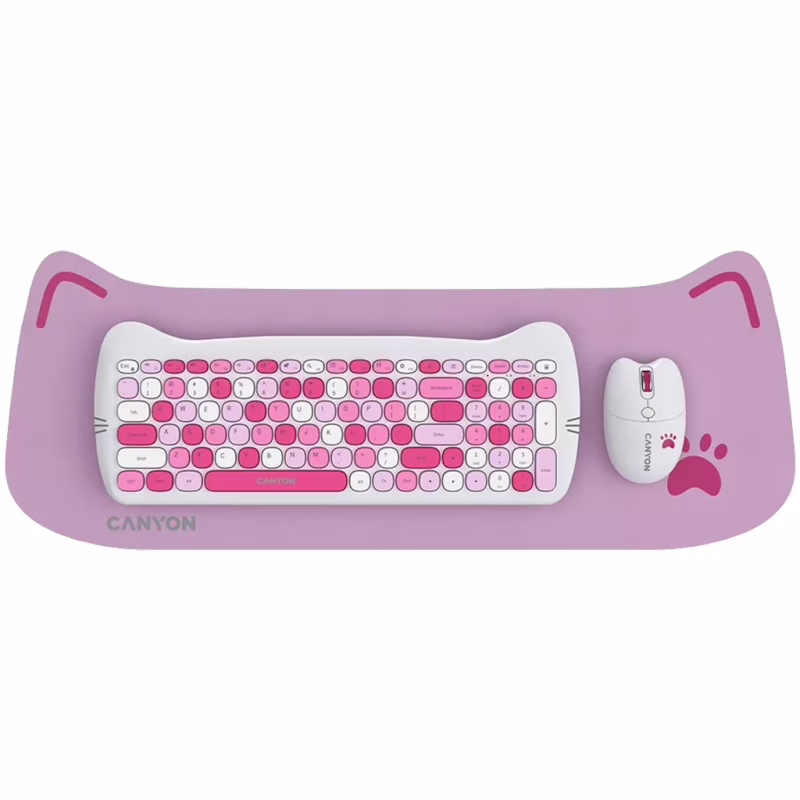 Комплект Canyon HSET-W6 Kitty Edition Wireless UA Pink (CNS-HSETW6PK)