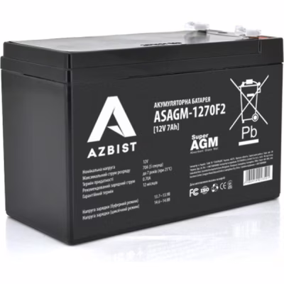 Батарея до ДБЖ AZBIST 12V 7Ah Super AGM (ASAGM-1270F2)