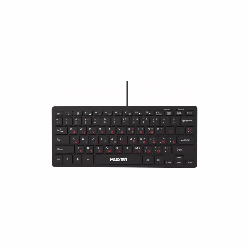 Клавіатура Maxxter KBM-C01B-UA USB UA Black (KBM-C01B-UA)