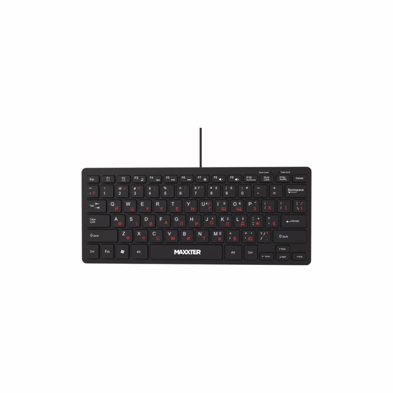 Клавіатура Maxxter KBM-C01B-UA USB UA Black (KBM-C01B-UA)