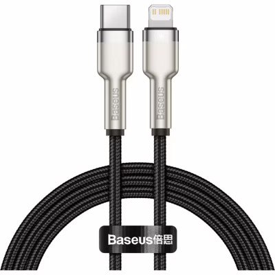Дата кабель USB-C to Lightning 1.0m Cafule Metal PD 20W black Baseus (CATLJK-A01)