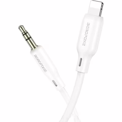 Кабель мультимедийный Lightning to 3.5mm M 1.0m white BOROFONE (6941991101052)