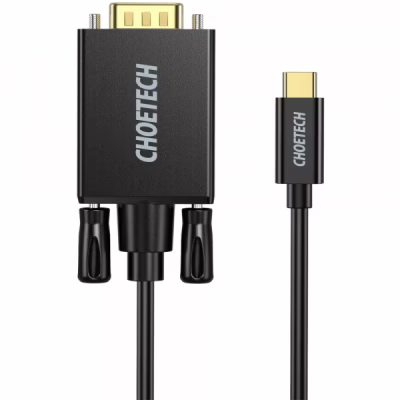 Кабель мультимедійний USB-C to VGA M 1.8m black Choetech (XCV-1801-BK)