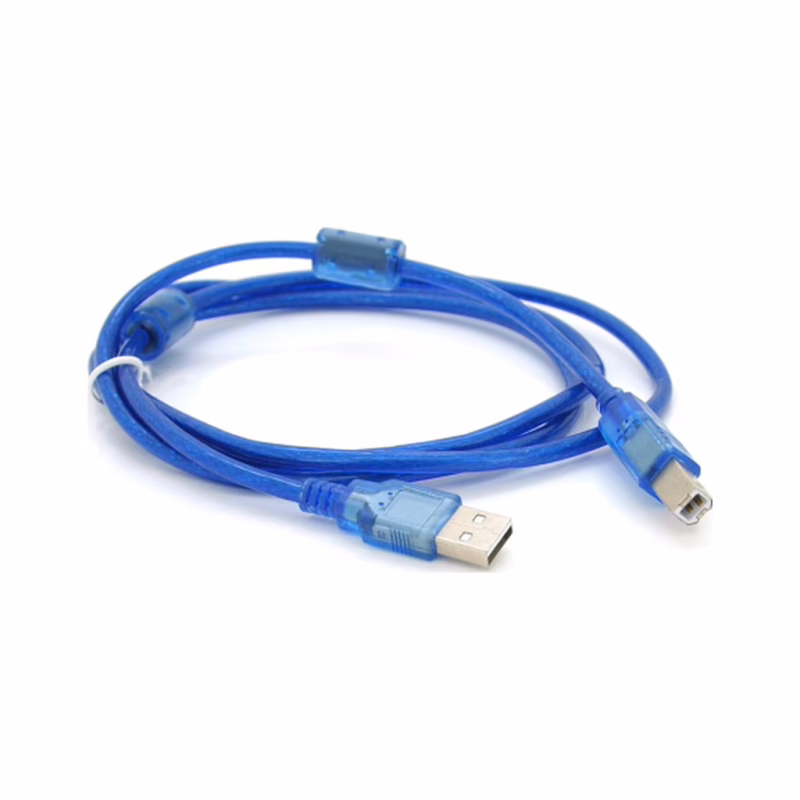 Кабель для принтера USB 2.0 AM/BM 1.5m 2x ferrite transparent Voltronic (YT-AM/BM-1.5T)