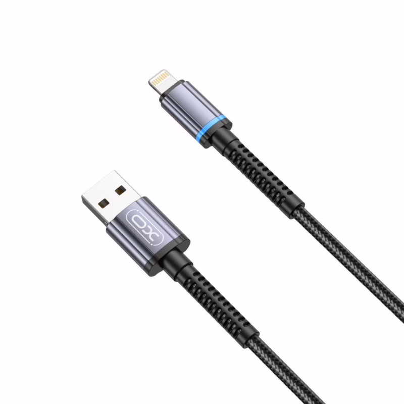 Дата кабель USB 2.0 AM to Lightning 1.0m 2.4A black XO (NB215-L-1-BK)