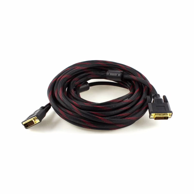 Кабель мультимедийный DVI M to DVI M 5.0m 24+1pin black/red Merlion (YT-DVI(M)/(M)NY/RD-5.0m)