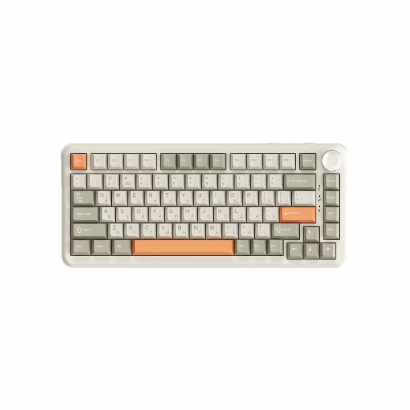 Клавіатура Ajazz AK820 MAX Flying Fish Switch RGB Wireless/Bluetooth/USB Beige (AK820MAX-FF-R)