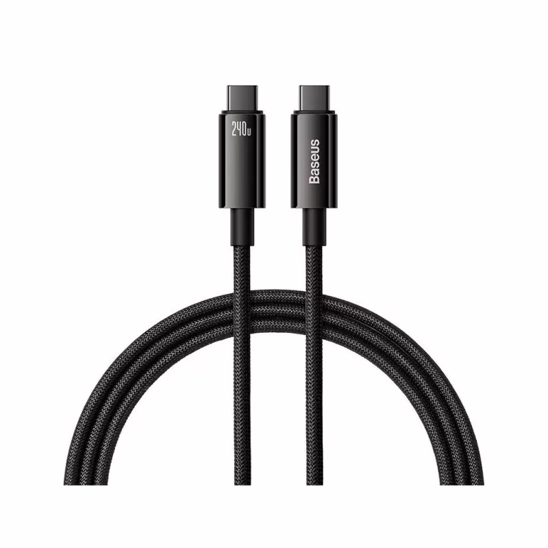 Дата кабель USB-C to USB-C 2.0m 240W Black Baseus (CAWJ040101)