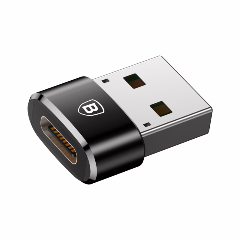 Переходник USB 2.0 AF to USB-C black Baseus (CAAOTG-01)