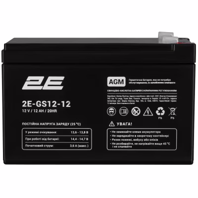 Батарея до ДБЖ 2E 2E-GS12-12 12V 12Ah (2E-GS12-12)