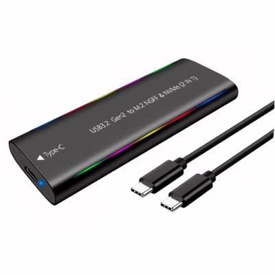 Карман внешний Dynamode M.2 SSD NVMe/SATA combo USB3.2 GEN2 Type-C aluminium black (DM-CAD-SSD10)