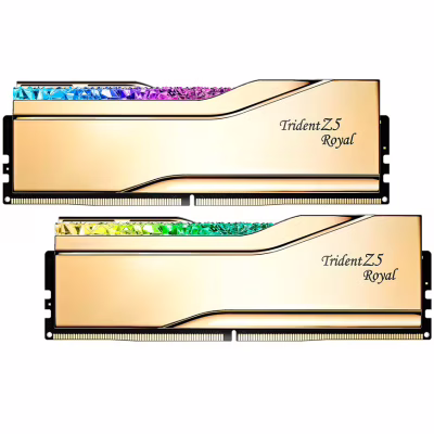 Модуль пам'яті для комп'ютера DDR5 64GB (2x32GB) 6000 MHz Trident Z5 Royal Gold G.Skill (F5-6000J2836G32GX2-TR5G)