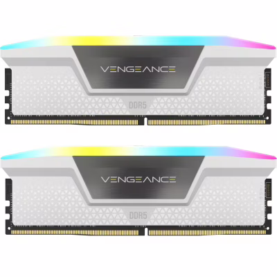 Модуль пам'яті для комп'ютера DDR5 32GB (2x16GB) 6400 MHz Vengeance RGB White Corsair (CMH32GX5M2B6400Z32W)