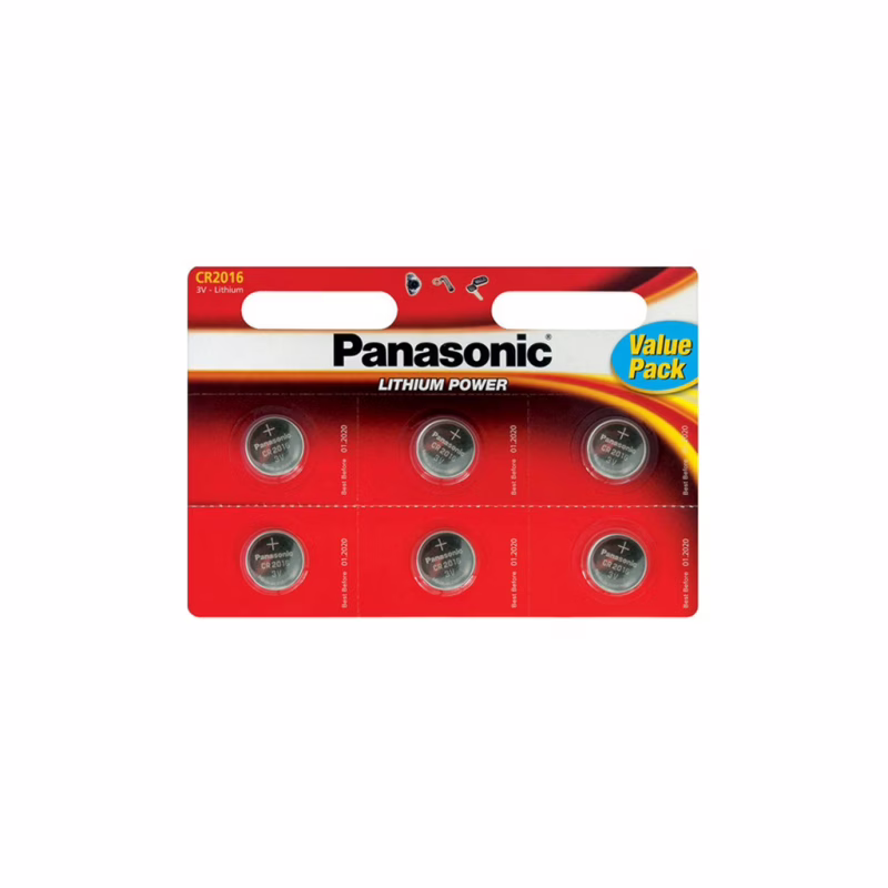 Батарейка Panasonic CR 2016 * 6 LITHIUM (CR-2016EL/6B)