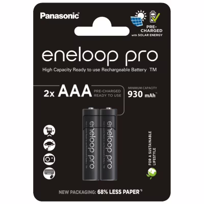 Акумулятор Panasonic AAA Eneloop 930mAh Pro NI-MH * 2 (BK-4HCDE/2CP)